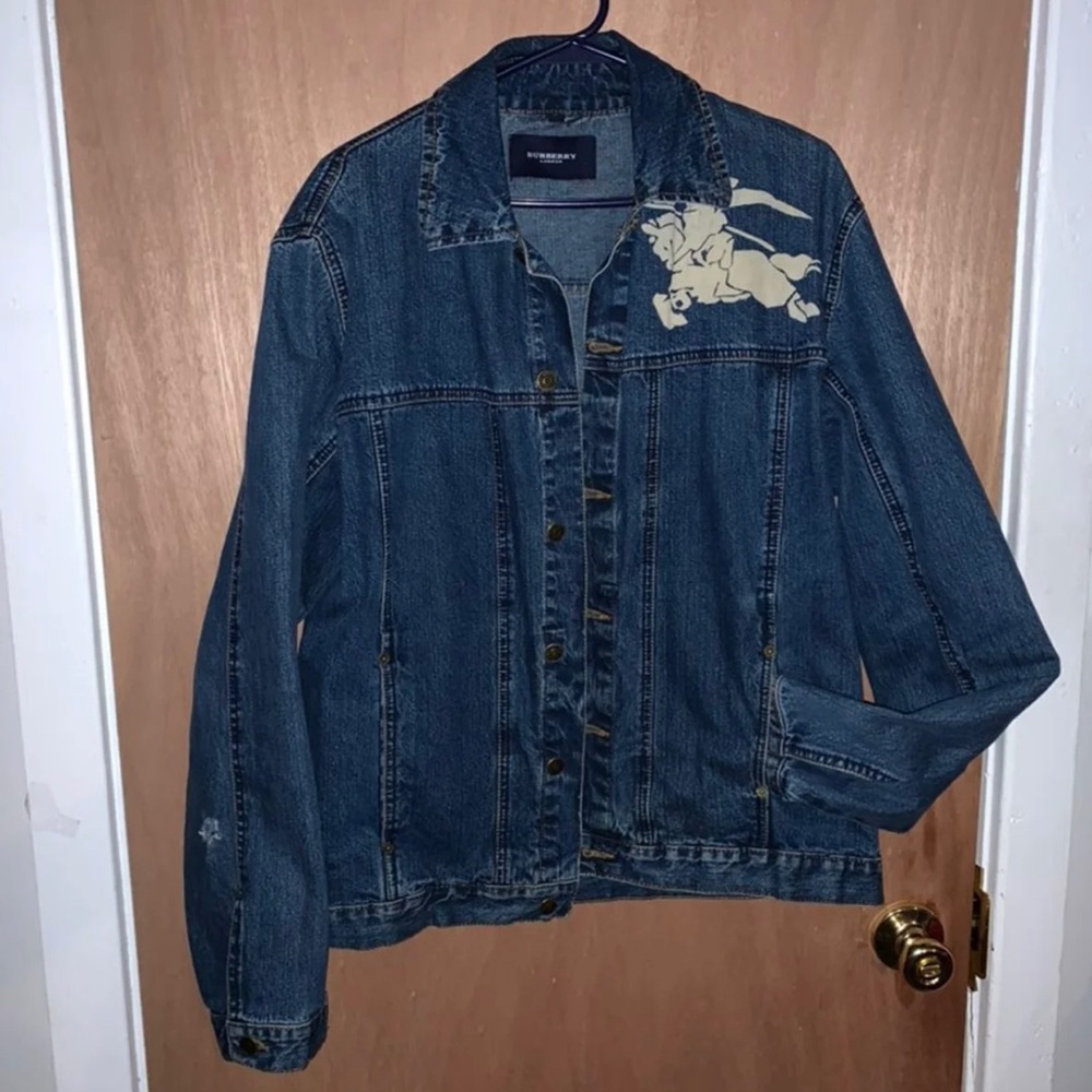 Vintage Auth Burberry Jean Denim Jacket Man Sz.M or Lady’s L